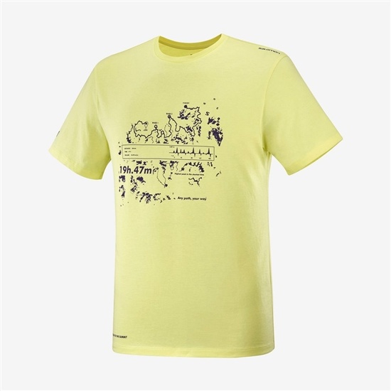 Men's Salomon OUTLIFE GRAPHIC SALOMONOTONE SS M Short Sleeve T Shirts Yellow | LJPRIA-560