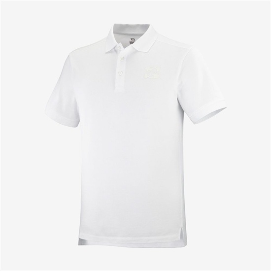 Men's Salomon OUTLIFE SS POLO M Short Sleeve T Shirts White | UIMDWF-694