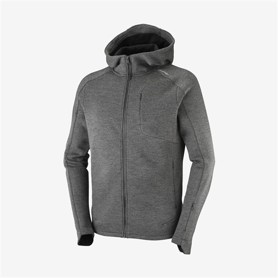 Men's Salomon OUTLIFE TECH LS FZ MID HOODIE M Midlayers Mid Grey | RQXYVN-186