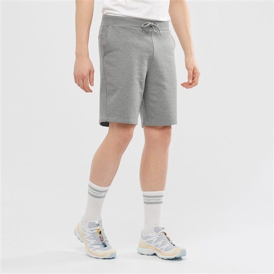 Men's Salomon OUTLIFE TRACK M Shorts Mid Grey | KBEDVN-954