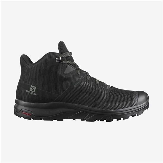 Men's Salomon OUTLINE PRISM MID GTX Hiking Shoes Black | JTQICN-195