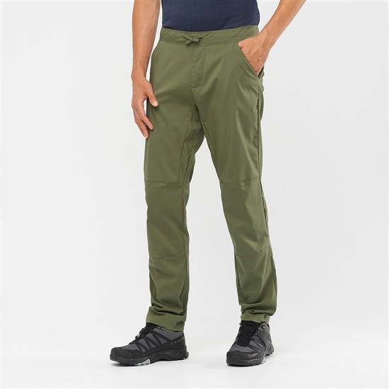 Men's Salomon OUTRACK TAPERED Pants Olive | DKFMXN-968