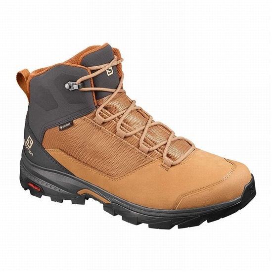 Men's Salomon OUTWARD GORE-TEX Hiking Boots Brown | FXOLSC-782