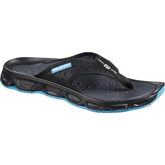 Men's Salomon RX BREAK Flip Flops Black / Blue | WHQLVJ-572