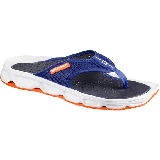 Men's Salomon RX BREAK Flip Flops Navy / White | RJZDTF-750