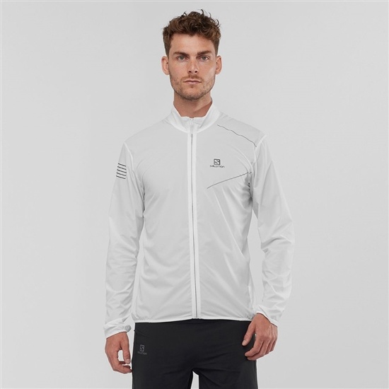 Men's Salomon SENSE M Wind Breakers White | ZCOUQY-842