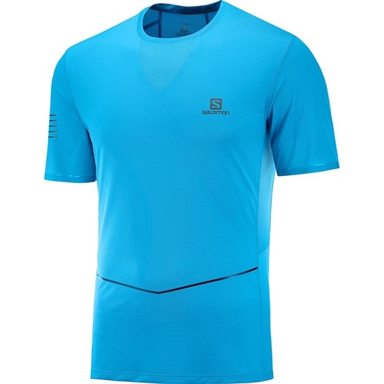 Men's Salomon SENSE ULTRA M T Shirts Blue | ALORQV-284