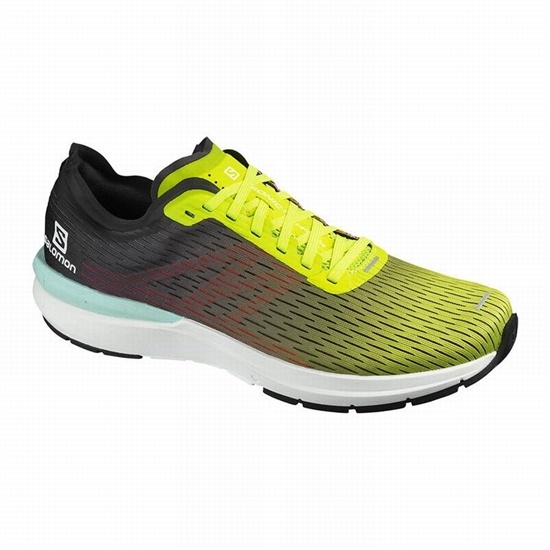 Men's Salomon SONIC 3 ACCELERATE Running Shoes Yellow / White | VZOFNW-934