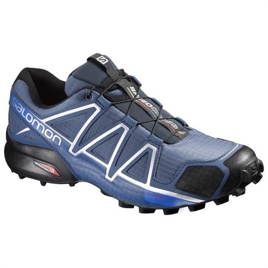 Men's Salomon SPEEDCROSS 4 Trail Running Shoes Deep Blue / Black | ZFWBGE-297