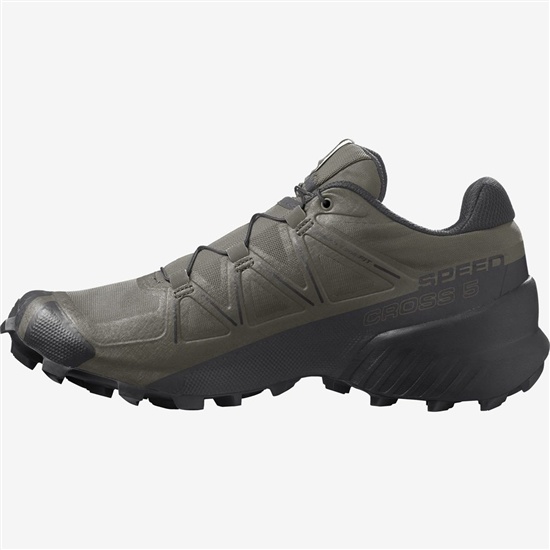 Men's Salomon SPEEDCROSS 5 WIDE Trail Running Shoes Armygreen | QZBKEX-835