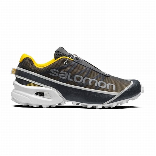 Men's Salomon STREETCROSS Trail Running Shoes Dark Blue / Yellow | JMRHVI-751