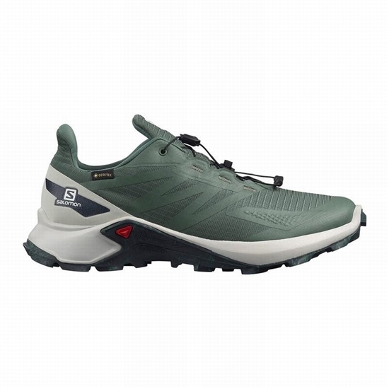 Men's Salomon SUPERCROSS BLAST GTX Trail Running Shoes Green | TAEMXD-683