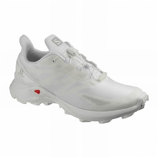 Men's Salomon SUPERCROSS BLAST Trail Running Shoes White | LFCZMQ-523