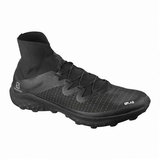 Men's Salomon S/LAB CROSS Trail Running Shoes Black / White | FOKUWH-813