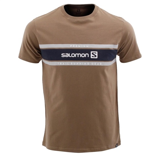 Men's Salomon TOW THE LINE SS M T Shirts Brown | RXTLQJ-054