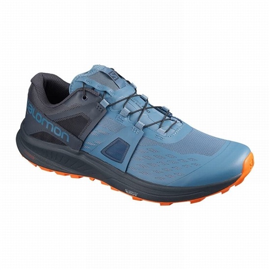 Men's Salomon ULTRA /PRO Trail Running Shoes Blue / Red Orange | FIDUKB-210