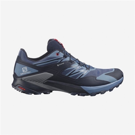 Men's Salomon WINGS SKY GORE-TEX Trail Running Shoes Navy / Red | MLSPOY-960