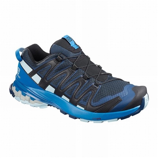 Men's Salomon XA PRO 3D V8 Trail Running Shoes Royal | DHZCYV-301