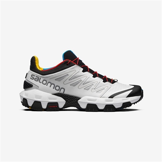 Men's Salomon XA PRO STREET Sneakers White / Black / Red | WGDQRN-938