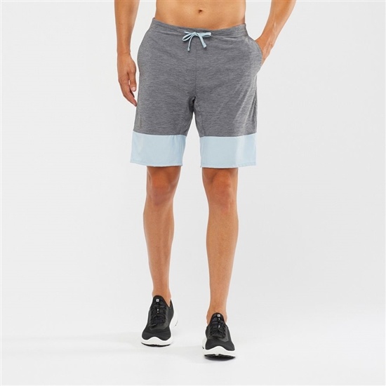Men's Salomon XA TRAINING Shorts Grey / Blue | LXDBZV-613