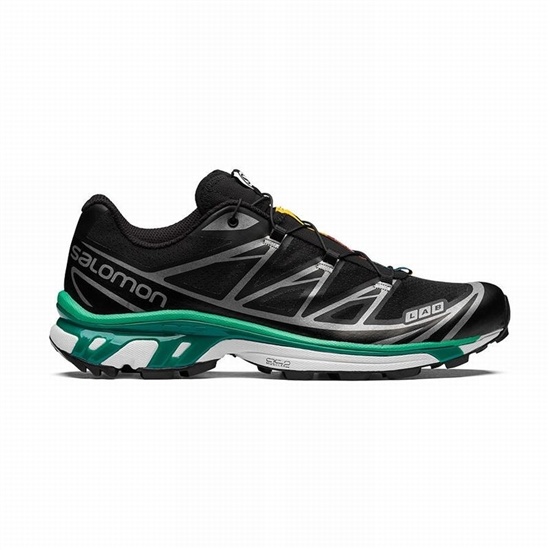 Men's Salomon XT-6 Trail Running Shoes Black / White | RJBLSA-436