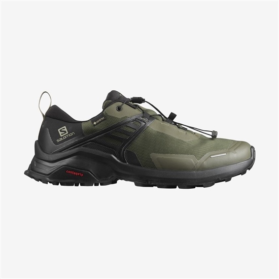 Men's Salomon X RAISE GORE-TEX Hiking Shoes Olive Green | OKGWYD-809