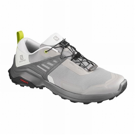 Men's Salomon X RAISE Hiking Shoes Grey / Light Green | FZJRLY-457