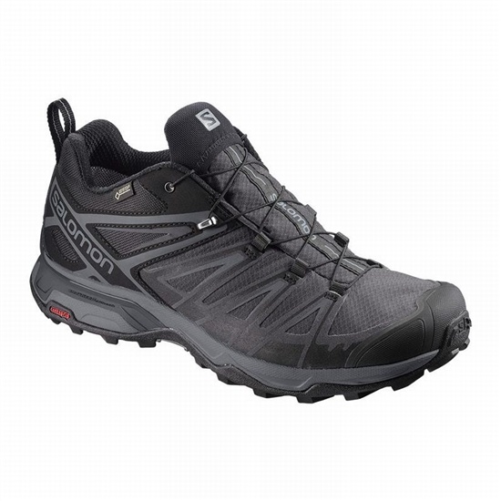 Men's Salomon X ULTRA 3 GORE-TEX Hiking Shoes Black | SMRQEH-948