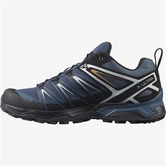 Men's Salomon X ULTRA 3 Hiking Shoes Dark Denim | DMHWLP-429