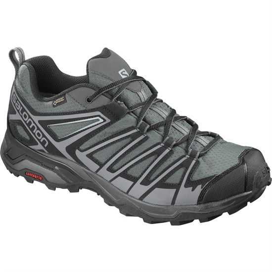 Men's Salomon X ULTRA 3 PRIME GTX Hiking Shoes Silver / Black | GEJZFH-149
