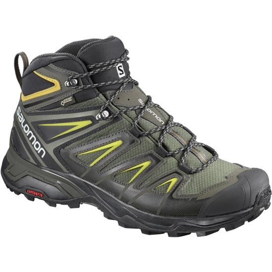 Men's Salomon X ULTRA 3 WIDE MID GTX Hiking Shoes Black | MRFKPH-048