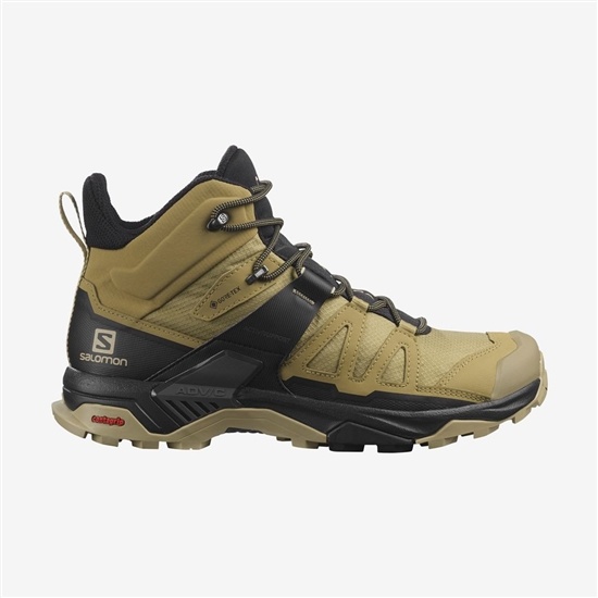 Men's Salomon X ULTRA 4 MID GORE-TEX Hiking Boots Khaki | ECMWUF-381