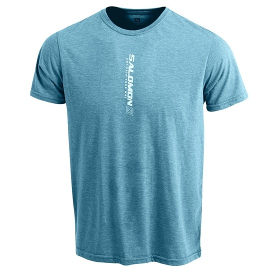 Men's Salomon YAEL SS M T Shirts Blue | OAWFCH-894