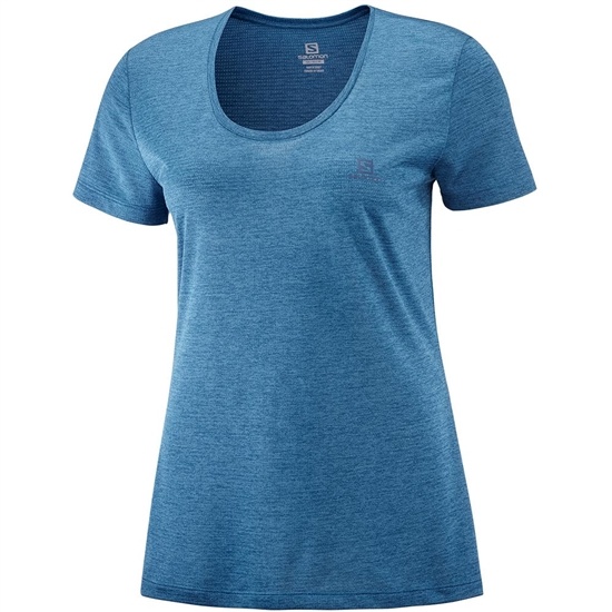 Women's Salomon AGILE SS W T Shirts Blue | RFEXAU-038