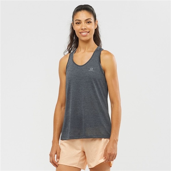 Women's Salomon AGILE W Tank Black | PXCZBK-356