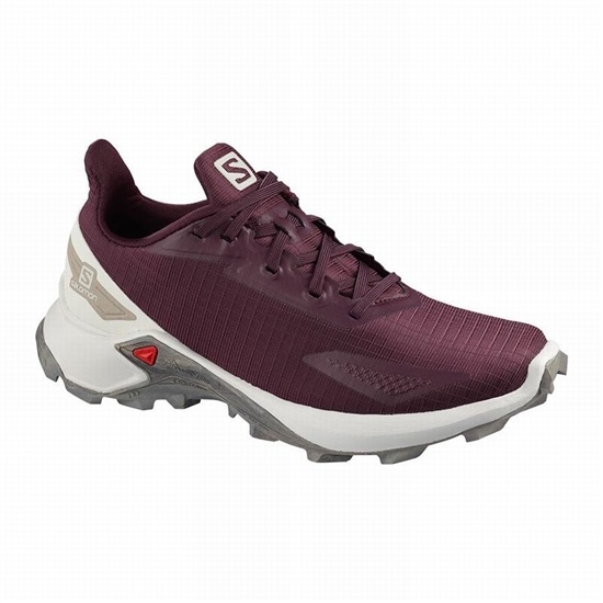 Women's Salomon ALPHACROSS BLAST Trail Running Shoes Burgundy | 2481MOVIJ