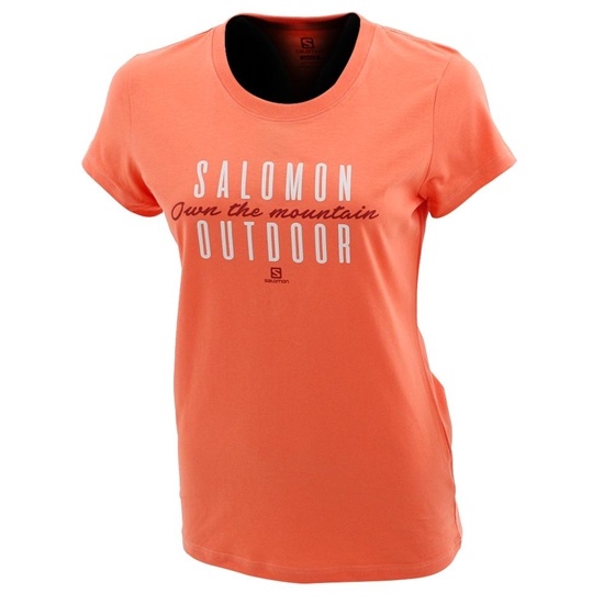 Women's Salomon BEEN THERE SS W Short Sleeve T Shirts Coral | TEUSIP-954