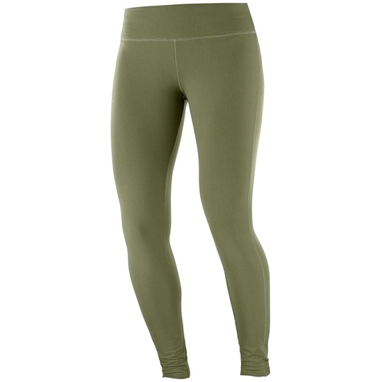 Women's Salomon COMET WARM W Tights Olive | GKOSNH-237