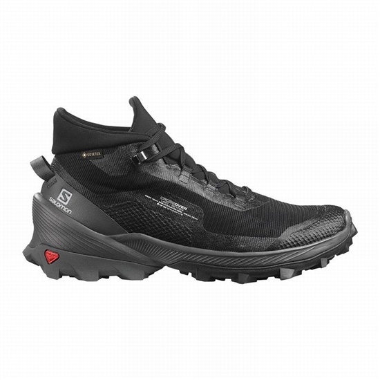 Women's Salomon CROSS OVER CHUKKA GORE-TEX Hiking Shoes Black | VRQKFD-289