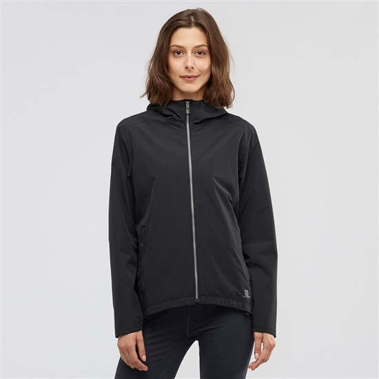 Women's Salomon ESSENTIAL WATERPROOF 2L Jackets Black | 0194NODVE