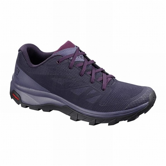 Women's Salomon OUTLINE Hiking Shoes Blue | JLQHNA-652