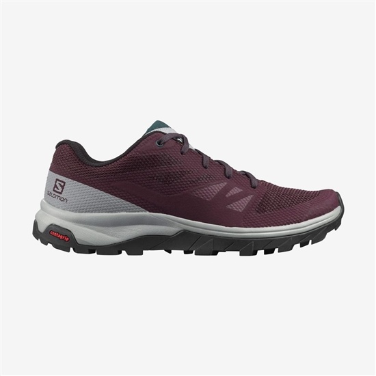 Women's Salomon OUTLINE Hiking Shoes Burgundy | KJPCND-250
