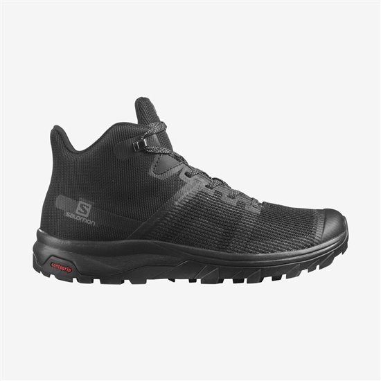Women's Salomon OUTLINE PRISM MID GTX Hiking Shoes Black | OQEXRS-908