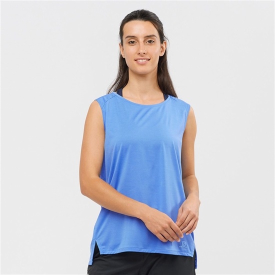 Women's Salomon OUTLINE SUMMER Tank Marina | KRHLMQ-163