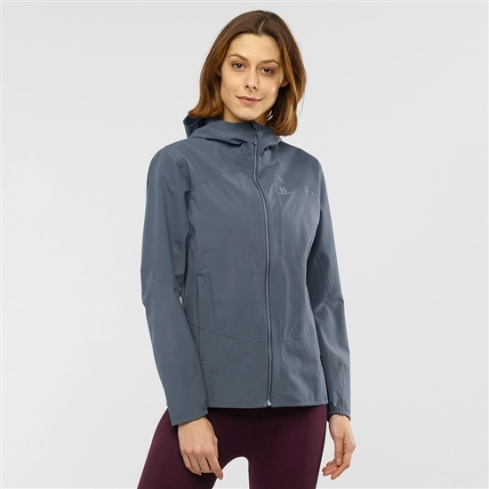 Women's Salomon OUTLINE W Waterproof Jackets Dark Gery | 0832VKAQO