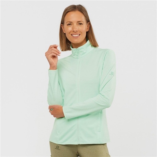 Women's Salomon OUTRACK FULL ZIP Midlayers Blue | OWUXQP-537