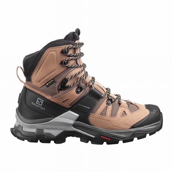 Women's Salomon QUEST 4 GORE-TEX Hiking Boots Brown / Black | BCAHDO-534