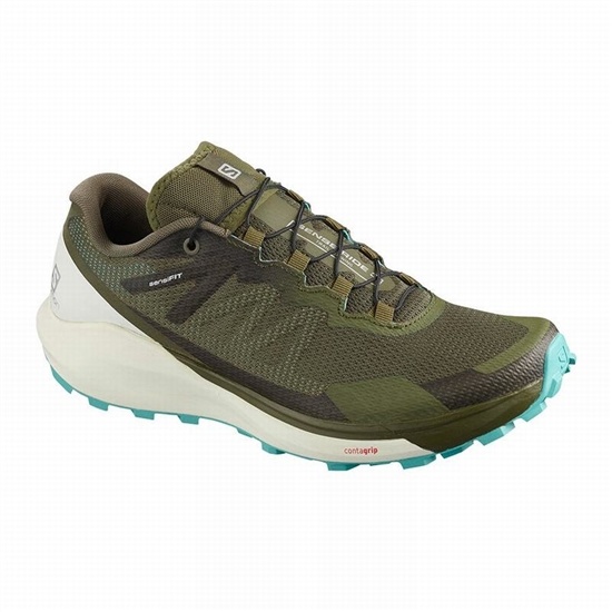 Women's Salomon SENSE RIDE 3 W Running Shoes Olive | ANMXOD-961