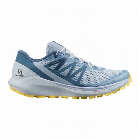 Women's Salomon SENSE RIDE 4 Trail Running Shoes Blue / Lemon | 4103UBFNR