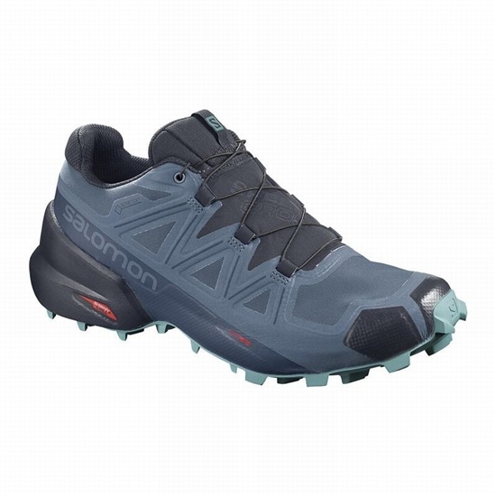 Women's Salomon SPEEDCROSS 5 GORE-TEX Trail Running Shoes Blue / Navy | 1784JYPMG